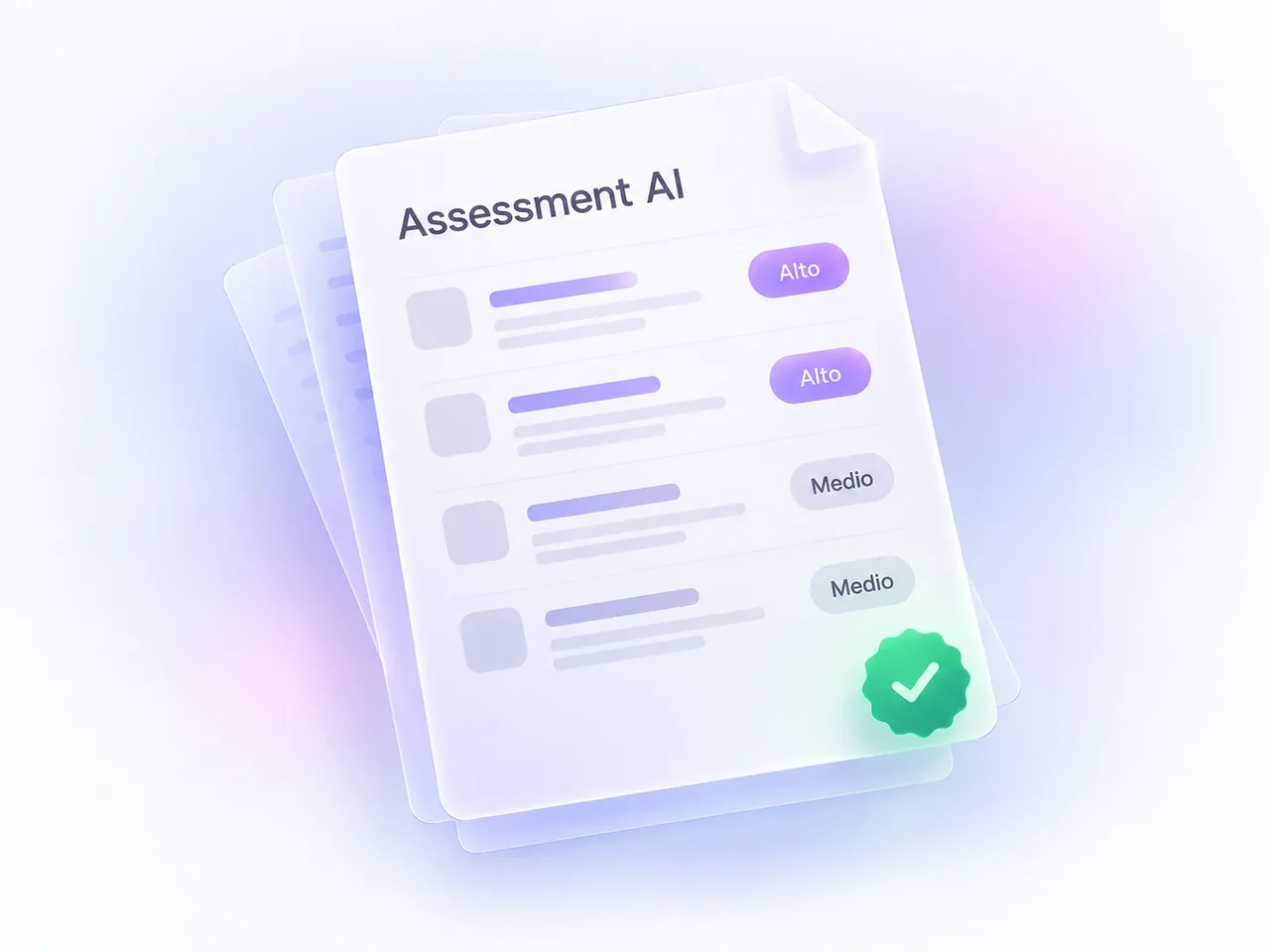 Il documento dell'assessment AI: casi d'uso ordinati per impatto, alto e medio, con il sigillo di verifica